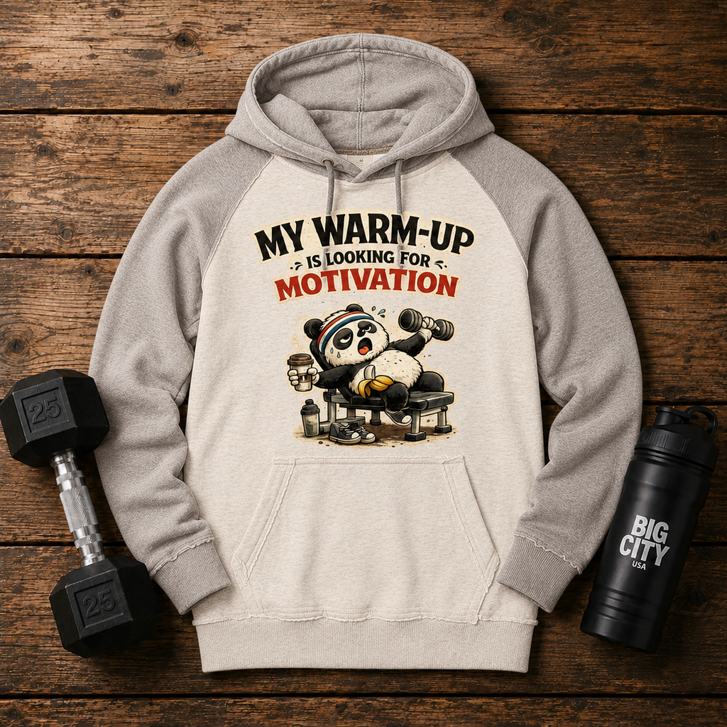 Fitness Sweatshirt Graphic My Warm Up Needs Motivation